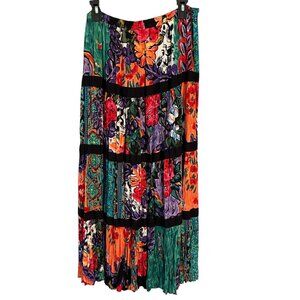 Vtg Carole Little Women Skirt Size 12 Boho Patchwork Floral Maxi  Cottagecore